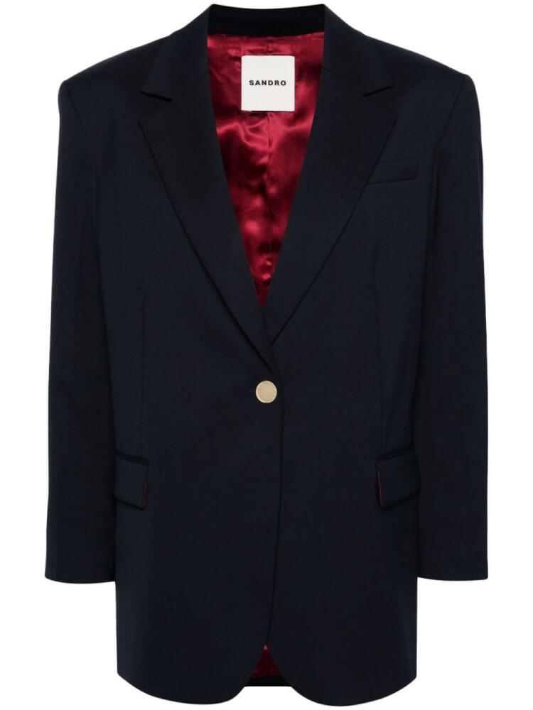 SANDRO notched-lapels single-breasted blazer - Blue Cover