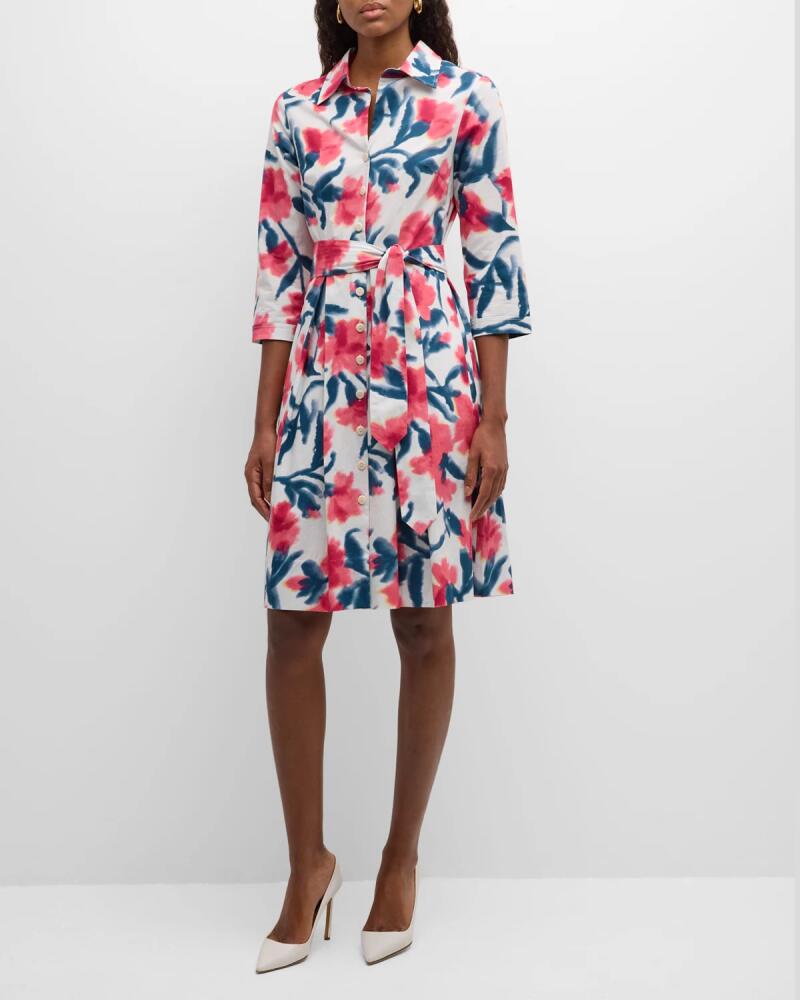 Frances Valentine Bellini Pleated Floral-Print Shirtdress Cover