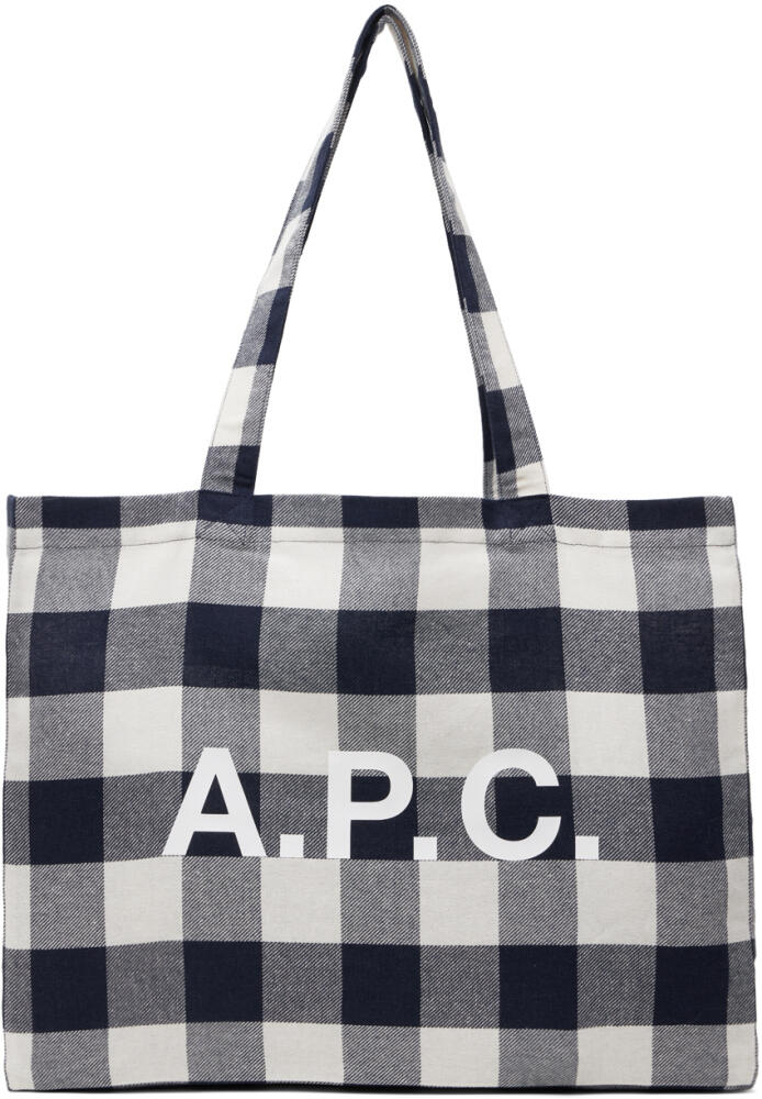 A.P.C. Navy & Off-White Diane Shopping Tote Cover