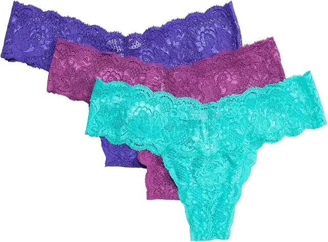 Cosabella Never Say Never 3 Pack Lowrider Thong (Violett/Swiss Beet/Addy Green) Women's Underwear Cover