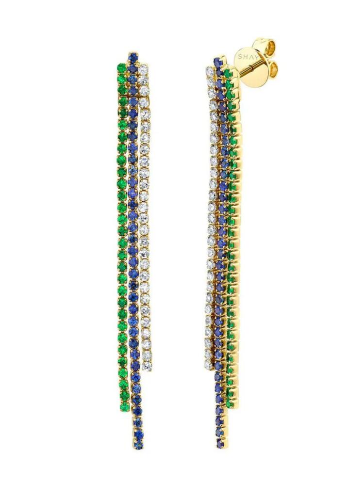 SHAY 18kt yellow gold Triple Thread multi-stone earrings Cover