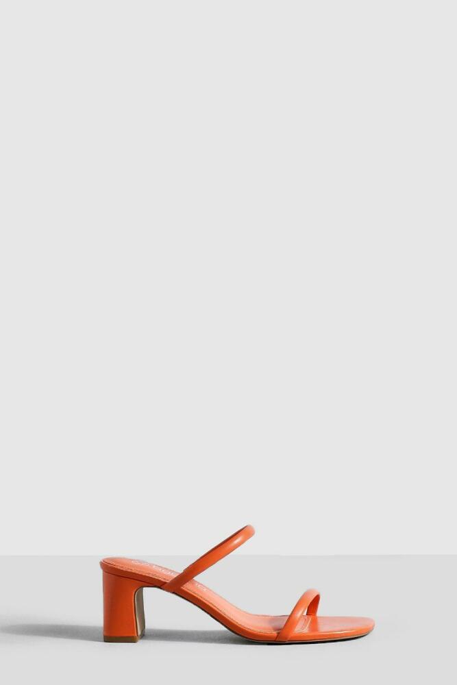 boohoo Womens Wide Width Double Strap Mule - Orange Cover