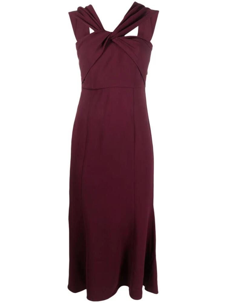 Roland Mouret ruched-detail midi dress - Red Cover