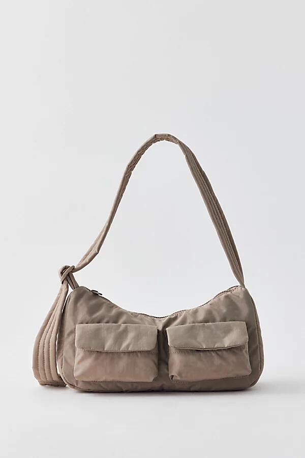 BAGGU Cargo Nylon Shoulder Bag in Dove Cover