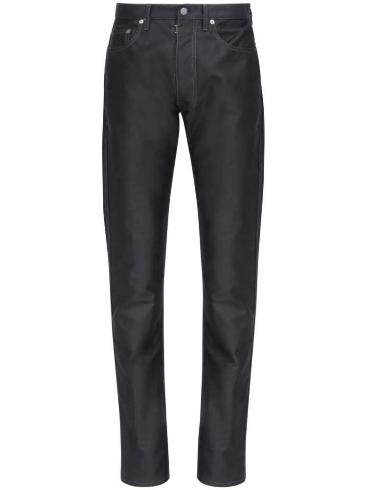 Maison Margiela four-stitch satin trousers - Black Cover