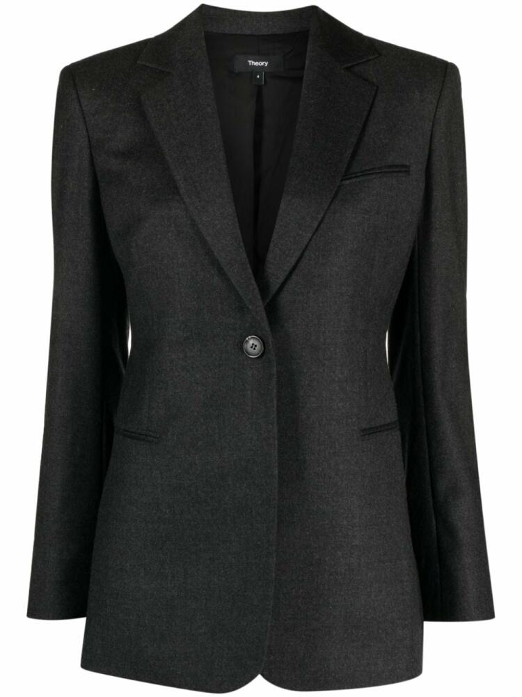 Theory mélange virgin wool double-breasted blazer - Grey Cover