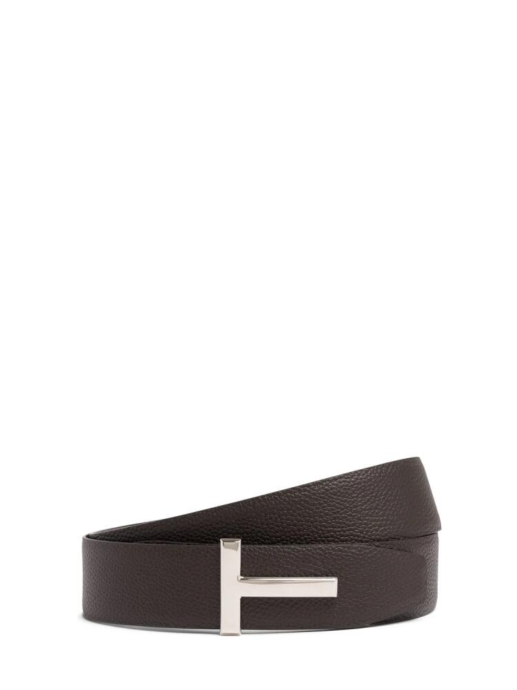 TOM FORD 4cm Reversible Leather T Belt Cover