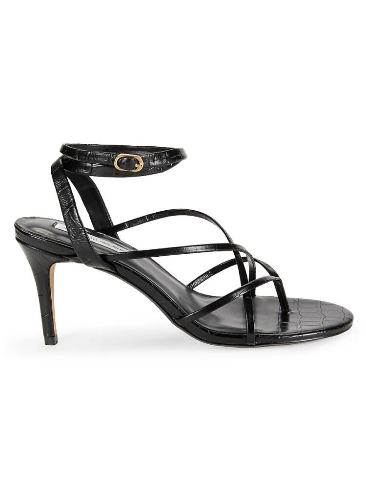 Saks Fifth Avenue Women's Carmen Leather Stiletto Sandals - Black Cover