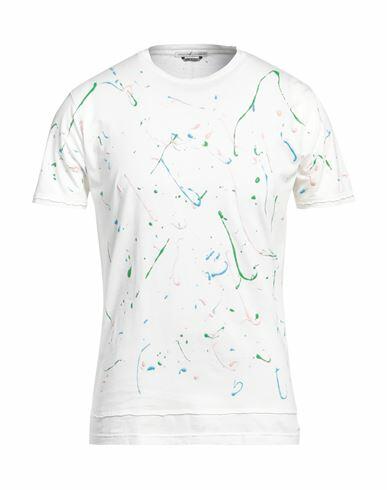 Grey Daniele Alessandrini Man T-shirt Off white Cotton Cover