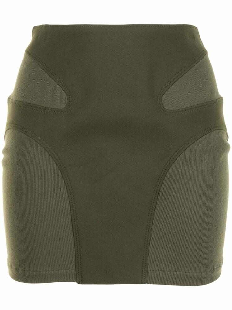 Dion Lee contour stitch mini skirt - Green Cover