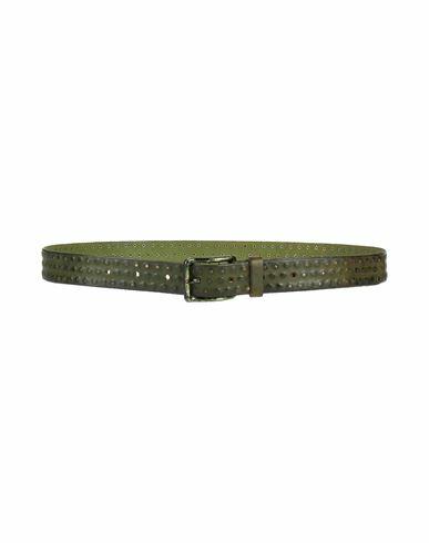 Grey Daniele Alessandrini Man Belt Military green Leather Cover