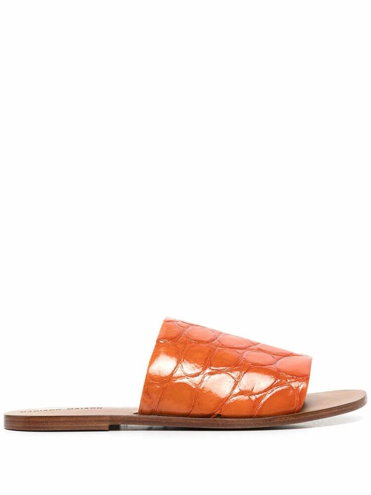 Madison.Maison crocodile-effect leather sandals - Brown Cover