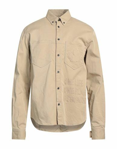 Dsquared2 Man Shirt Beige Cotton, Elastane Cover