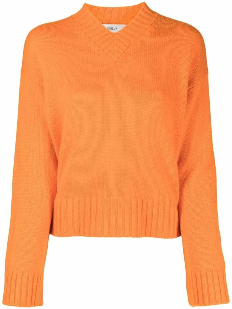 Pringle of Scotland V-neck cashmere jumper - Orange Cover