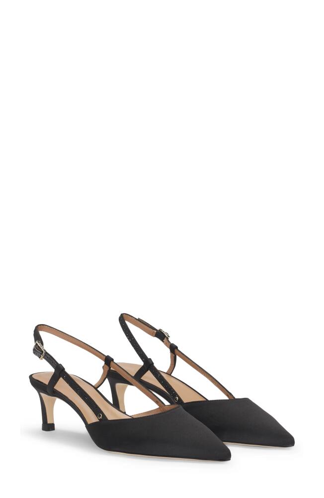 BOSS Janet Slingback Pointed Toe Kitten Heel Pump in Black Cover