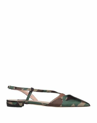 Islo Isabella Lorusso Woman Ballet flats Military green Textile fibers Cover