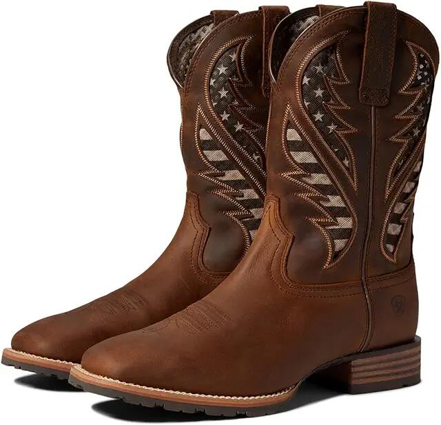 Ariat Hybrid VentTEK (Distressed Brown/American Flag) Cowboy Boots Cover