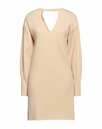 Nude Woman Mini dress Beige Wool, Acrylic, Polyester Cover