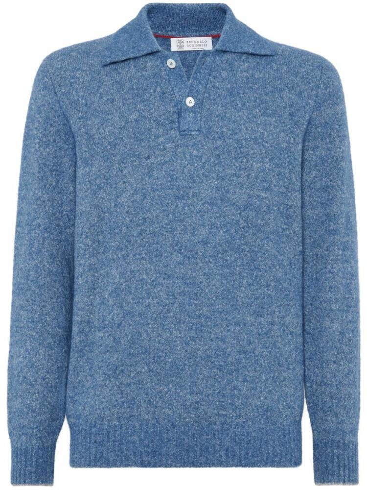 Brunello Cucinelli knit polo shirt - Blue Cover