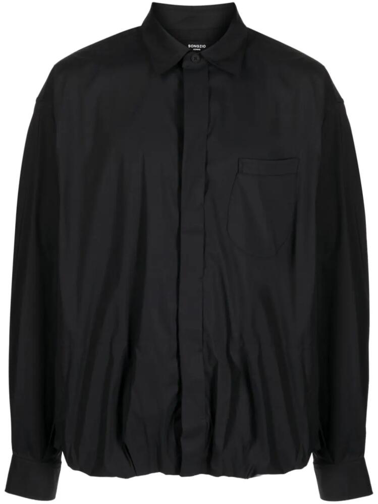 SONGZIO spread-collar long-sleeve shirt - Black Cover