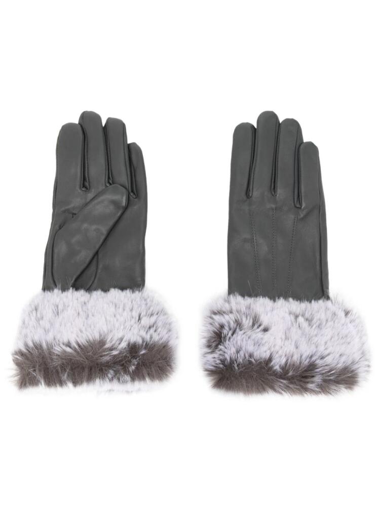 DENTS Sarah faux-fur trim gloves - Grey Cover