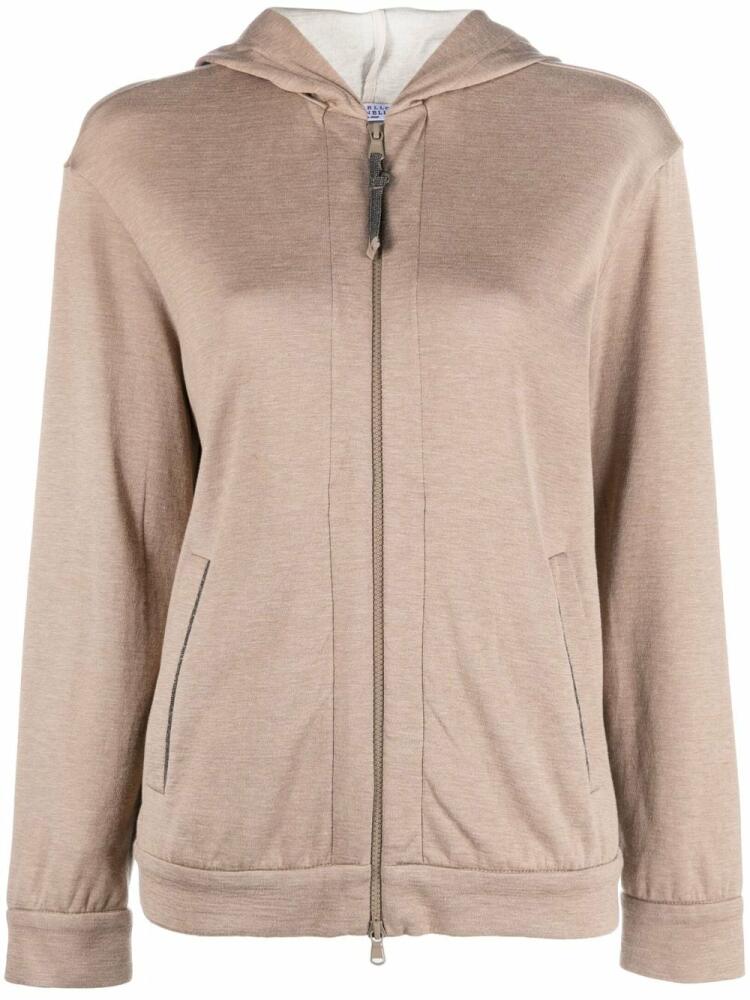 Brunello Cucinelli long-sleeve zipped hoodie - Brown Cover