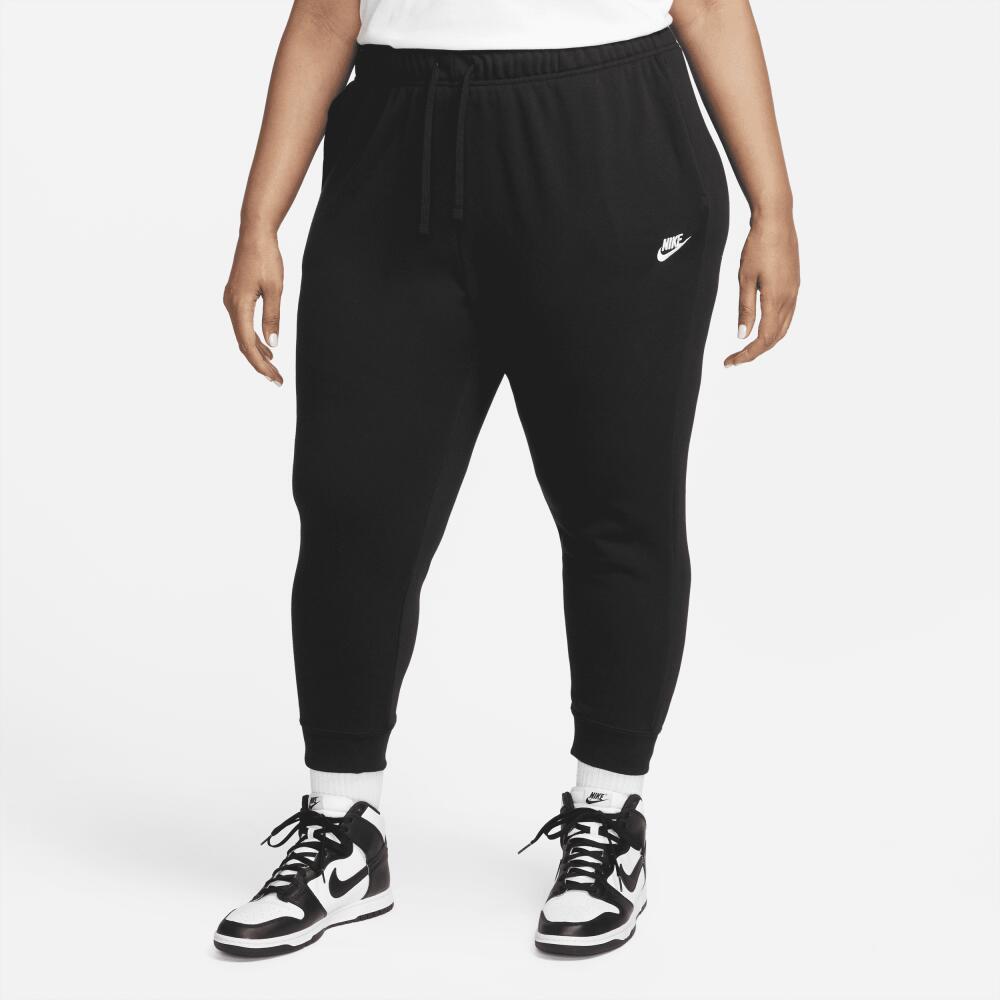 Women's Nike Sportswear Club Fleece Mid-Rise Jogger Pants (Plus Size) in Black Cover