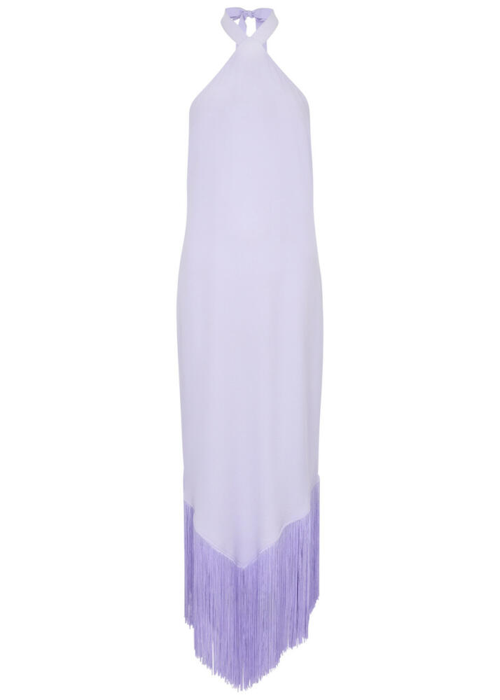 Taller Marmo Nina Halterneck Fringed Maxi Dress - Lilac Cover