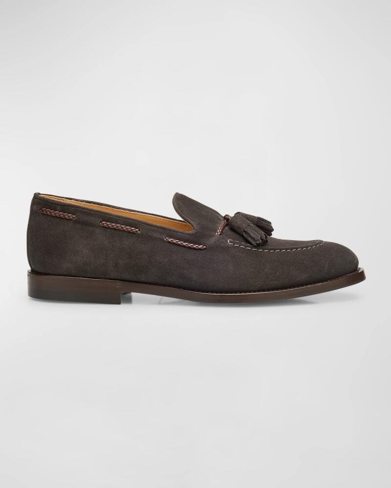 Brunello Cucinelli Men's Suede Tassel Loafers Cover