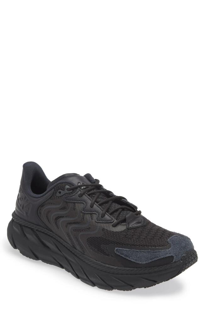 HOKA Gender Inclusive Clifton LS Sneaker in Black /Asphalt Cover