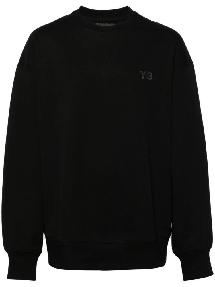 Y-3 logo-appliqué drop-shoulder sweatshirt - Black Cover