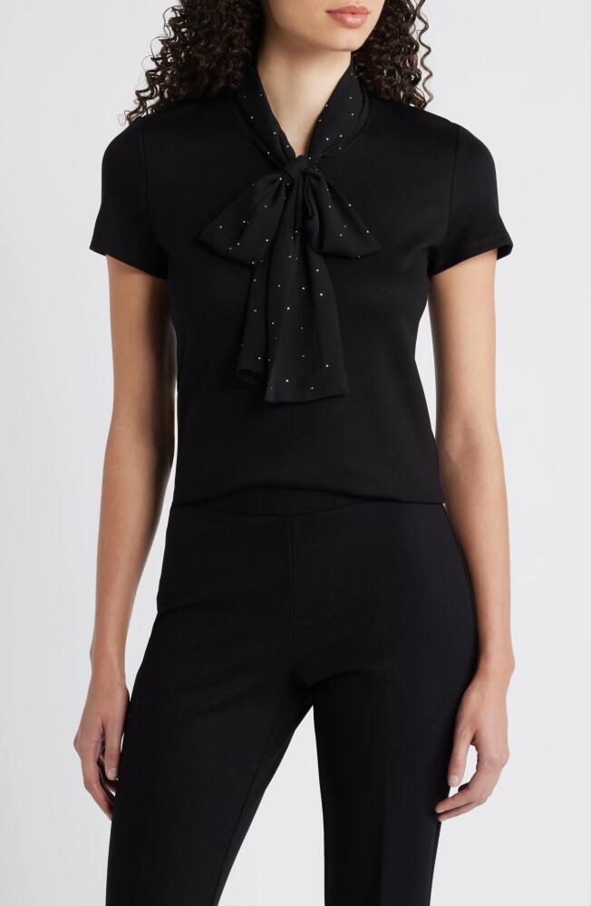 Anne Klein Serenity Sequin Bow Shirt in Anne Black Cover