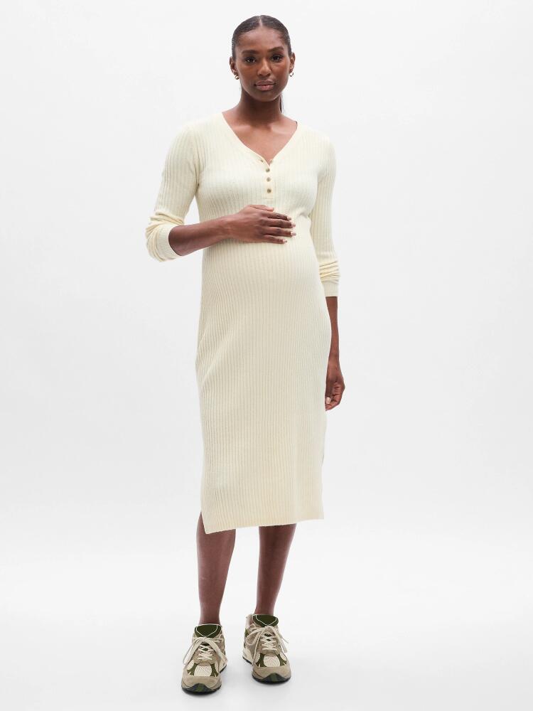 Gap Maternity CashSoft Henley Midi Sweater Dress Cover