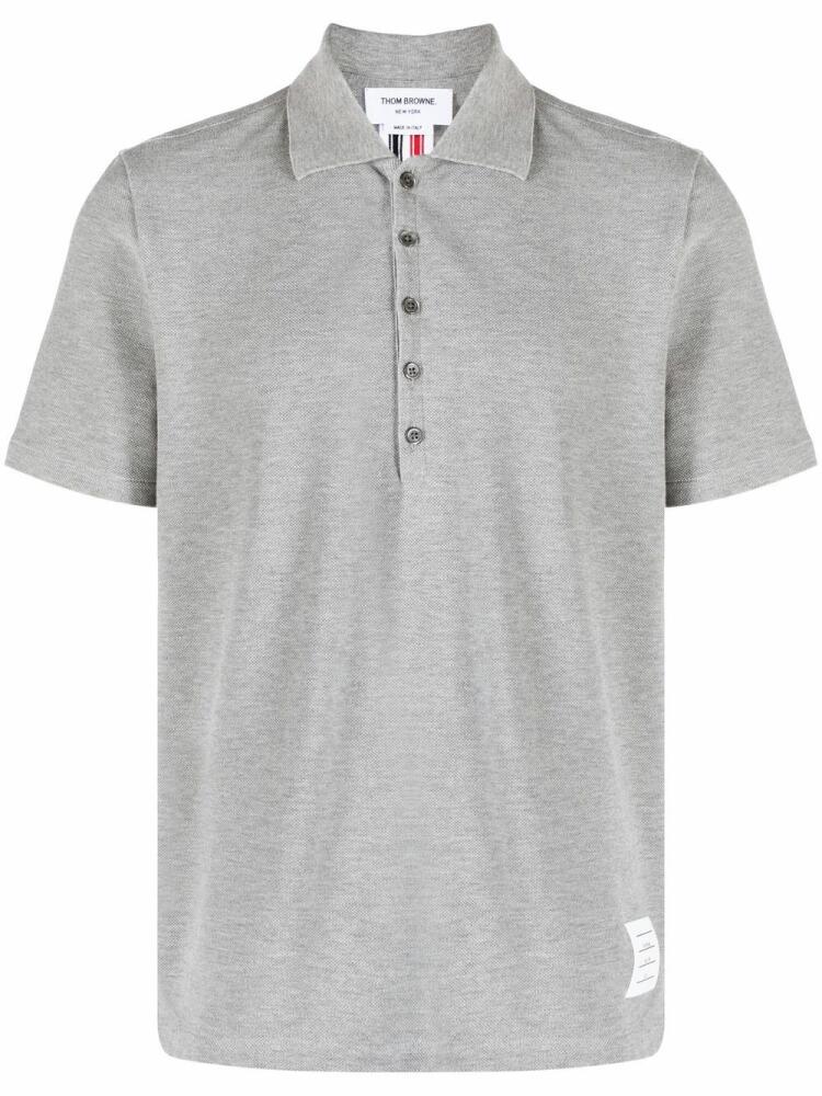 Thom Browne short-sleeve cotton polo shirt - Grey Cover