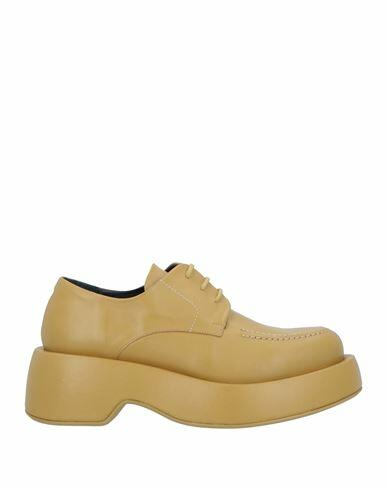 Paloma Barceló Woman Lace-up shoes Ocher Soft Leather Cover