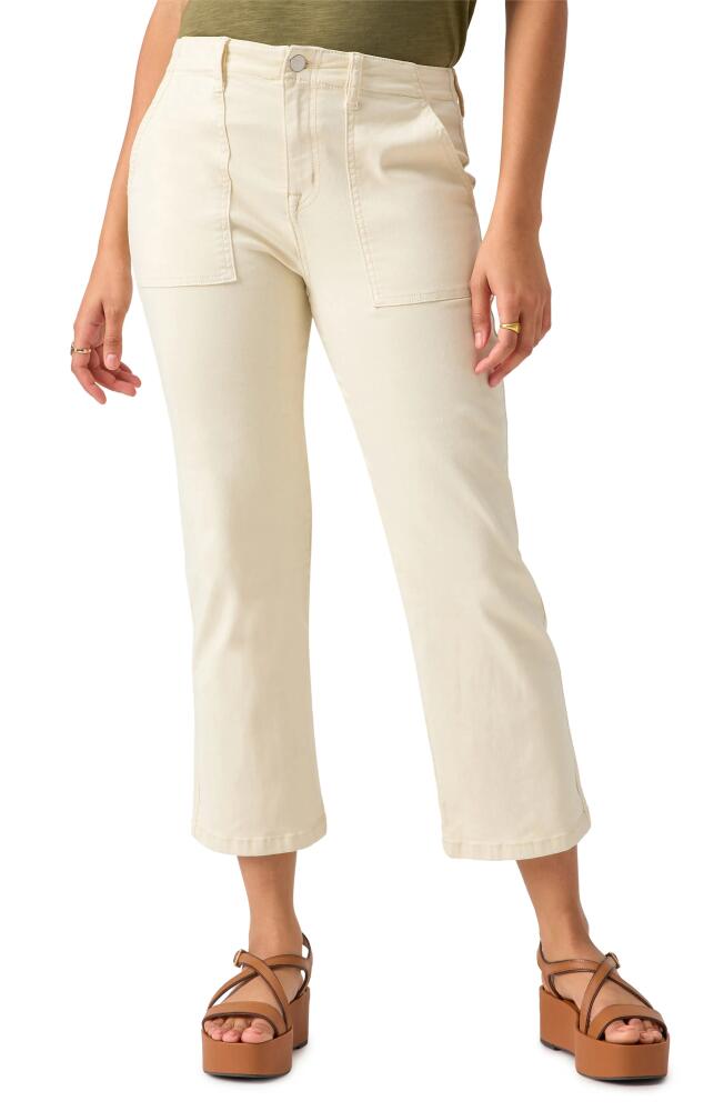 Sanctuary Vacation Crop Straight Leg Cotton Blend Pants in Birch Cover