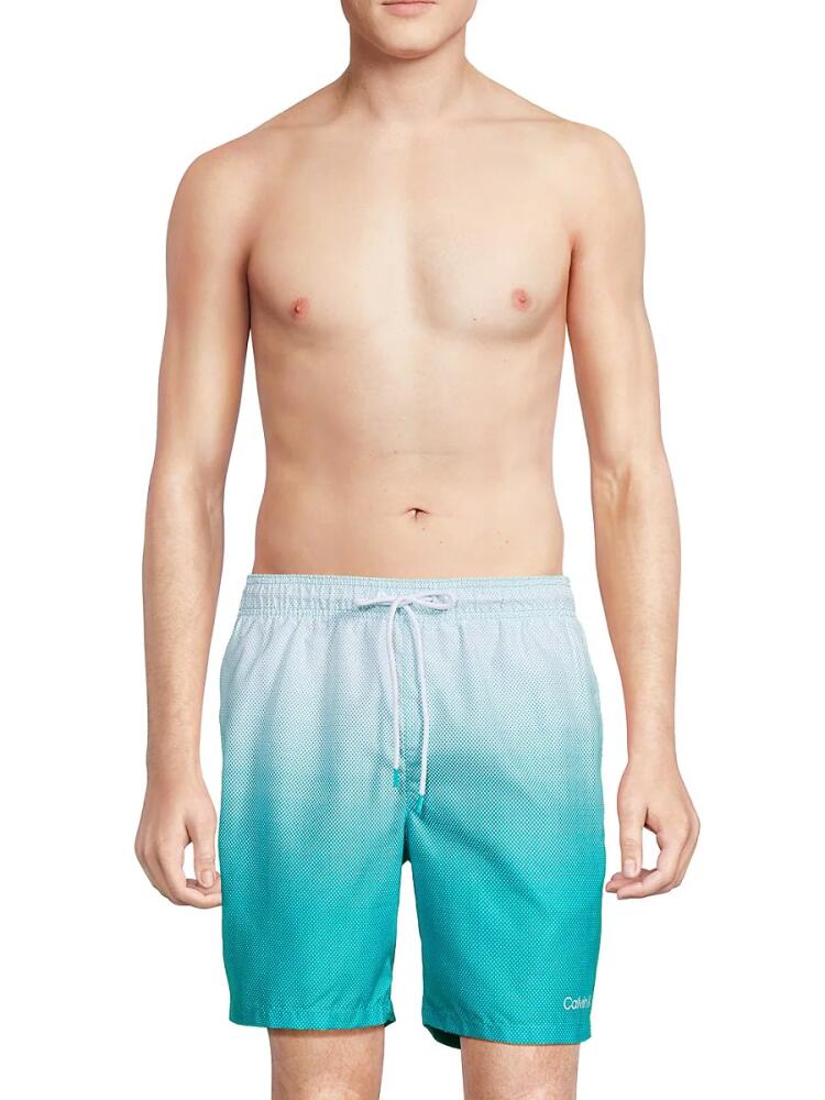 Calvin Klein Swim Men's Regular Fit Gradient Swim Trunks - Atlantis Cover