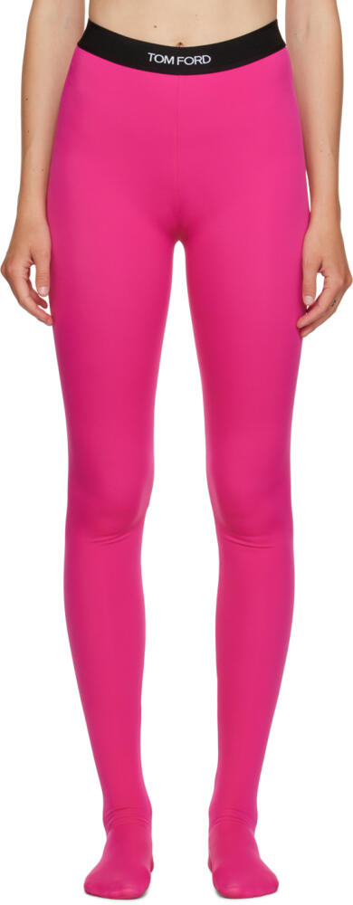 TOM FORD Pink Jacquard Leggings Cover