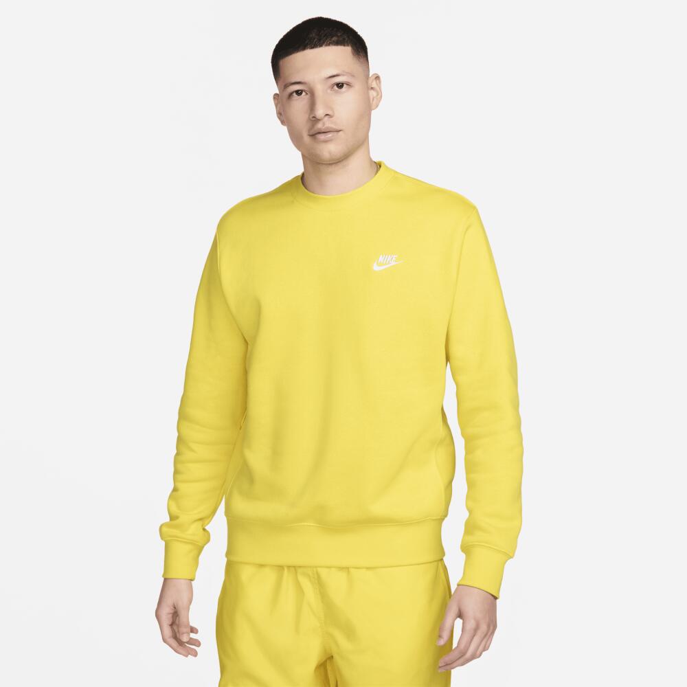 Men's Nike Sportswear Club Fleece Crew in Yellow Cover