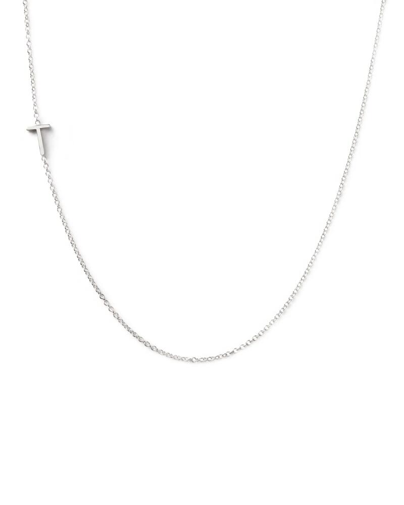 Maya Brenner Designs 14k White Gold Mini Letter Necklace Cover