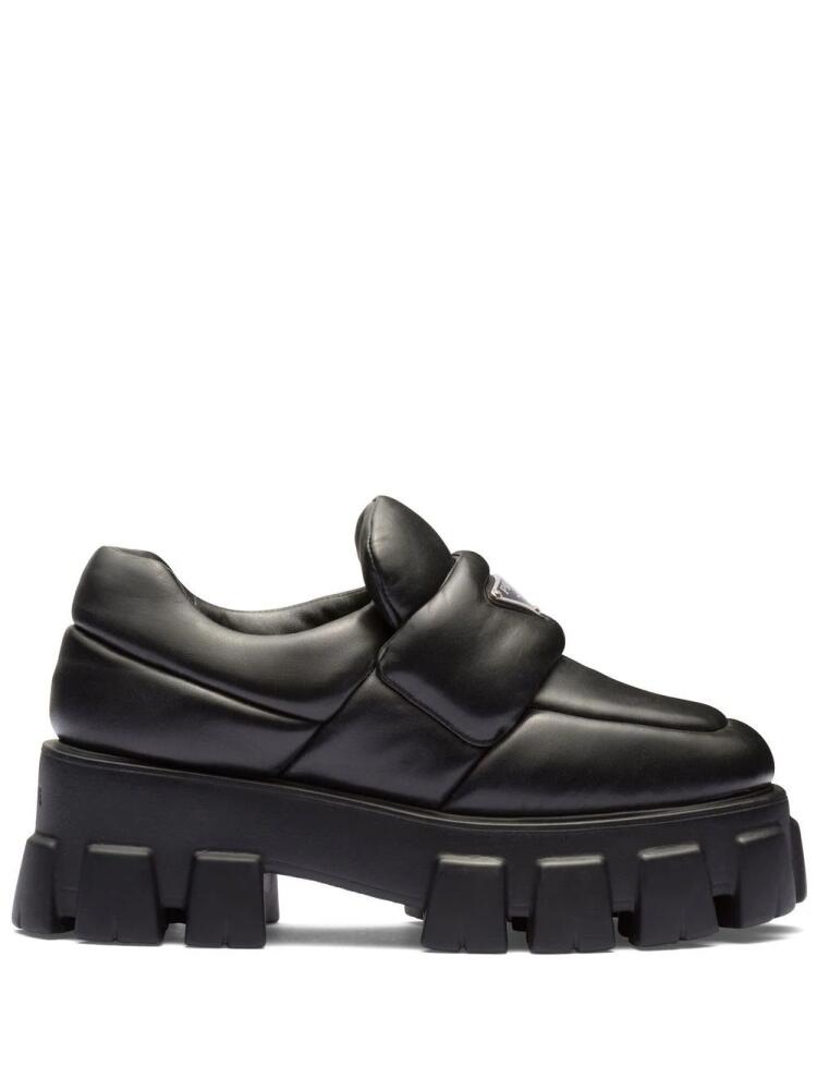 Prada triangle-logo padded loafers - Black Cover