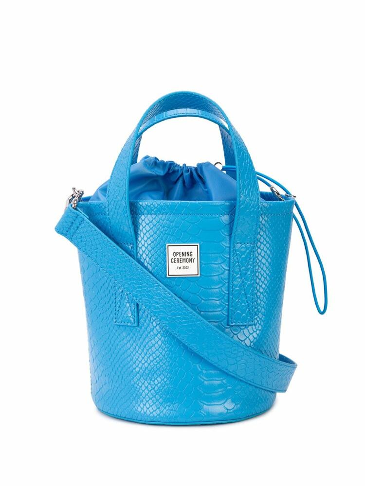 Opening Ceremony medium crocodile-effect bucket bag "Blue" Cover