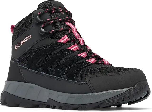 Columbia Strata Trail Mid Wp (Black/Salmon Rose) Women's Shoes Cover