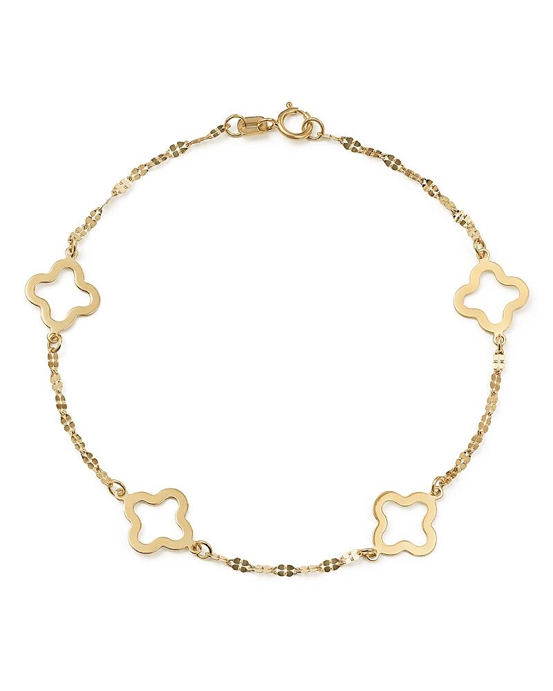 Bloomingdale's Fine Collection Quatrefoil Station Bracelet in 14K Yellow Gold - Exclusive Cover