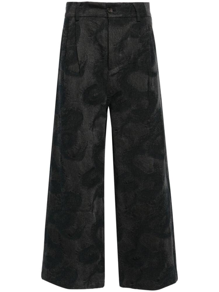 Feng Chen Wang Dragon high-rise wide-leg jeans - Black Cover