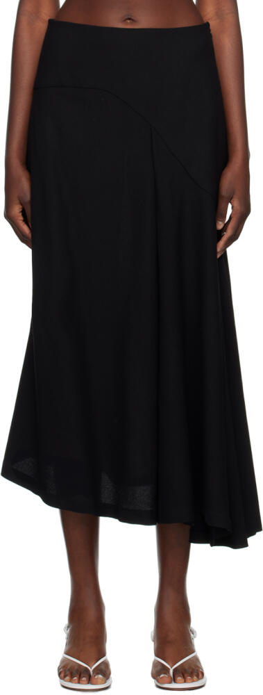 BITE Black Curved Midi Skirt Cover