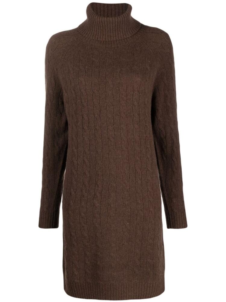 Polo Ralph Lauren roll-neck cable-knit dress - Brown Cover