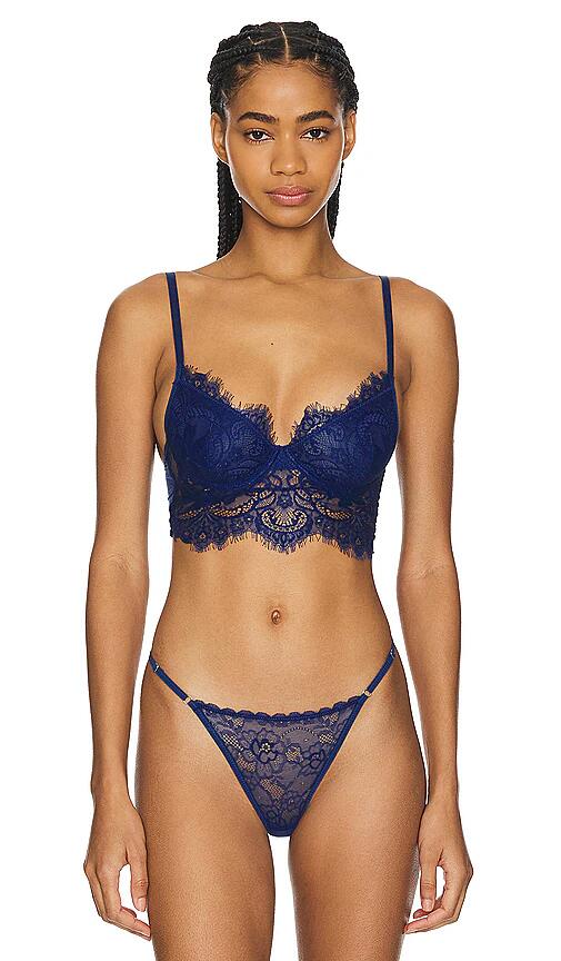 KAT THE LABEL Monty Longline Bra in Blue Cover