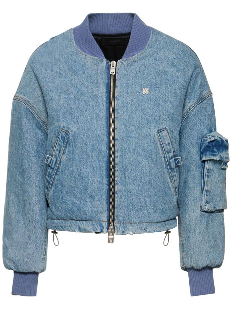 AMIRI Cropped Denim Bomber Jacket Cover