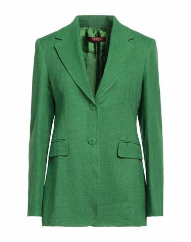 Max Mara Studio Woman Blazer Light green Linen Cover